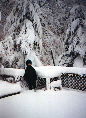rear deck after snow